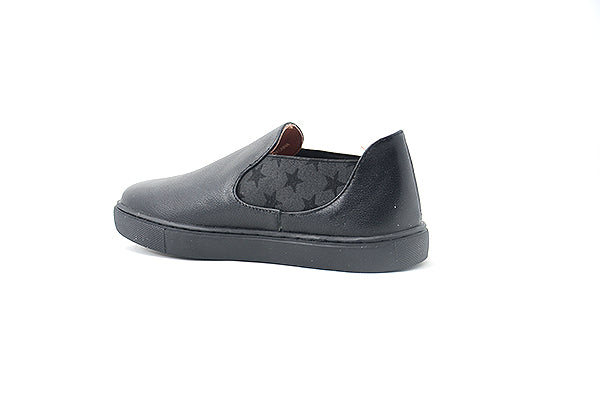 Venettini 55-Carter Black Grain Slip-On Sneakers