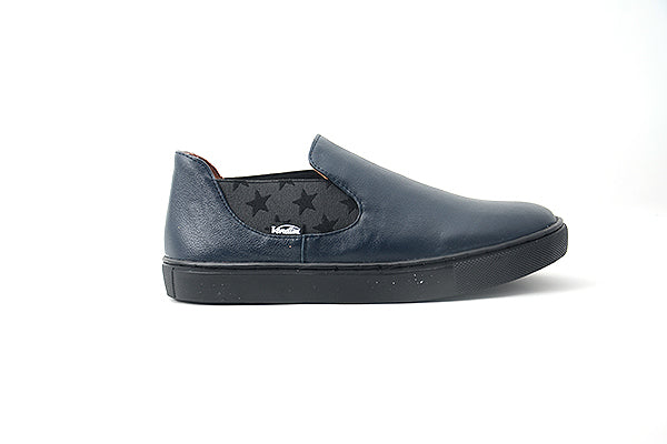 Venettini 55-Carter Navy Grain Slip-On Sneakers