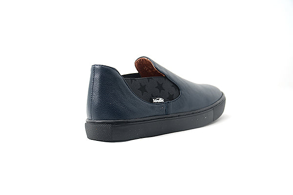 Venettini 55-Carter Navy Grain Slip-On Sneakers