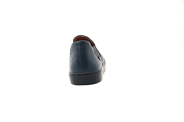 Venettini 55-Carter Navy Grain Slip-On Sneakers