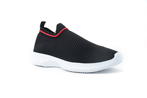 Venettini 51-Luna Black Knit/Red Sneakers