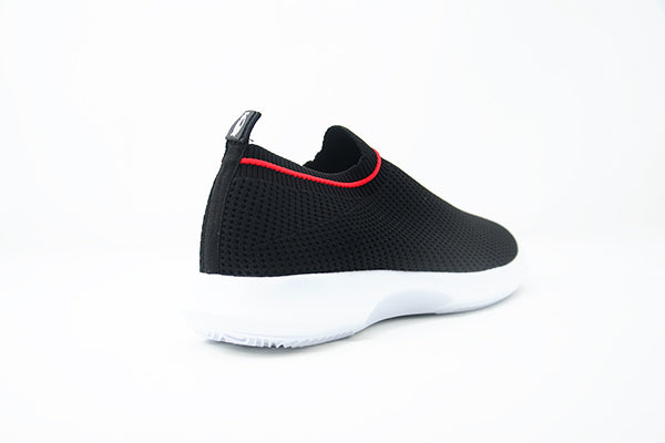 Venettini 51-Luna Black Knit/Red Sneakers