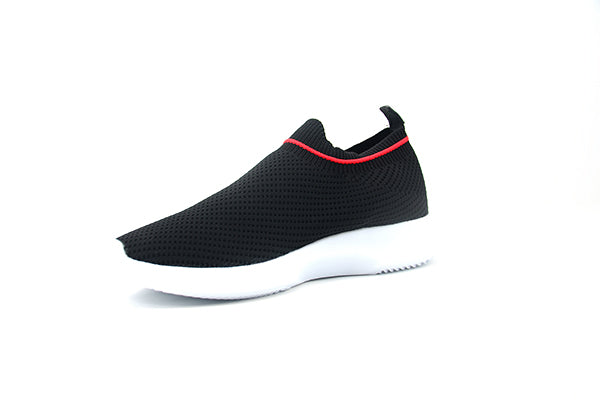 Venettini 51-Luna Black Knit/Red Sneakers