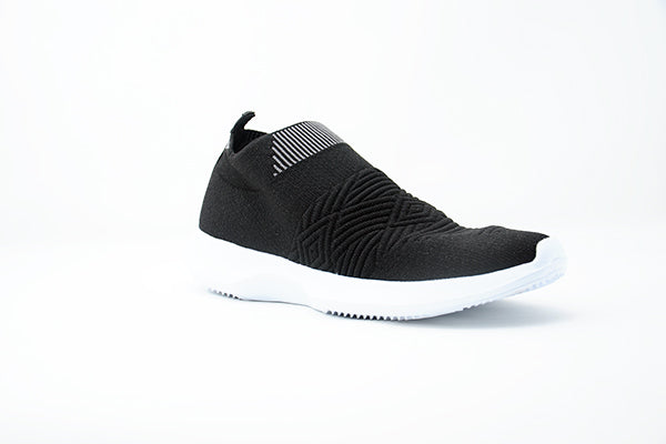 Venettini 51-Venus Black Knit/White Sneakers