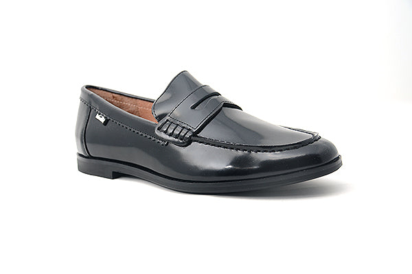 Venettini 55-London Black Oil Leather Loafers