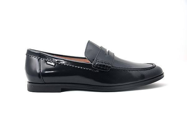 Venettini 55-London Black Oil Leather Loafers