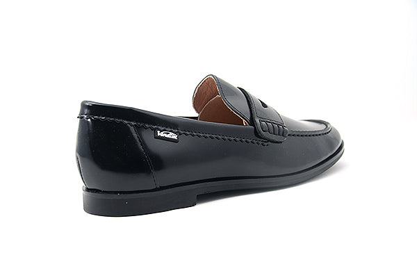 Venettini 55-London Black Oil Leather Loafers