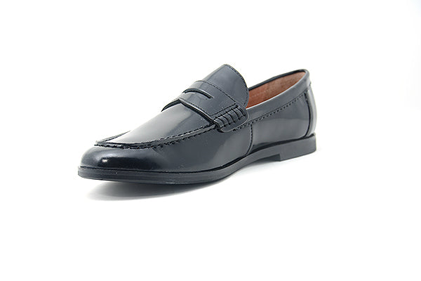 Venettini 55-London Black Oil Leather Loafers