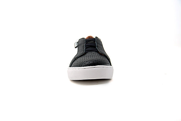 Venettini Kids 55-Titan Black/White Perforated Sneakers