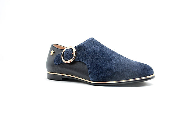 Venettini 55-Lane Navy Suede Leather Shoe