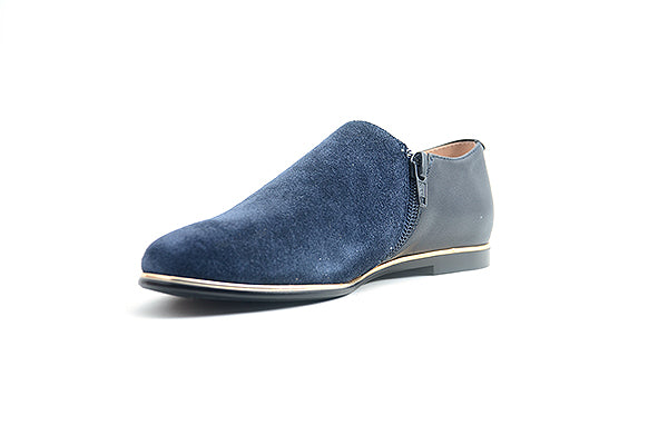 Venettini 55-Lane Navy Suede Leather Shoe