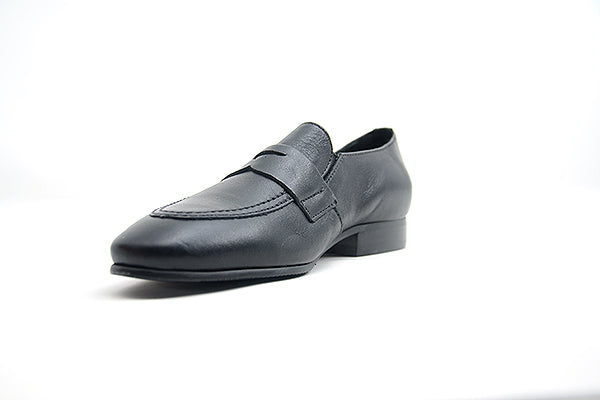 Venettini Boys 55-Ace Black Designer Leather Loafer