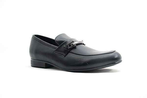 Venettini Kids 55-Ace Black Leather Penny Loafer