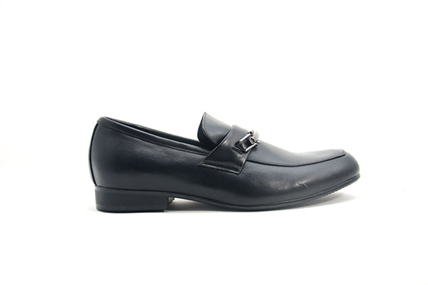 Venettini Kids 55-Ace Black Leather Penny Loafer