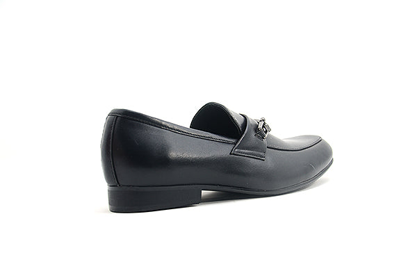 Venettini Kids 55-Ace Black Leather Penny Loafer