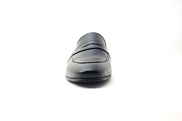 Venettini Boys 55-Ace Black Leather Penny Loafers