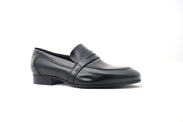 Venettini Boys 55-Ace Black Leather Penny Loafers