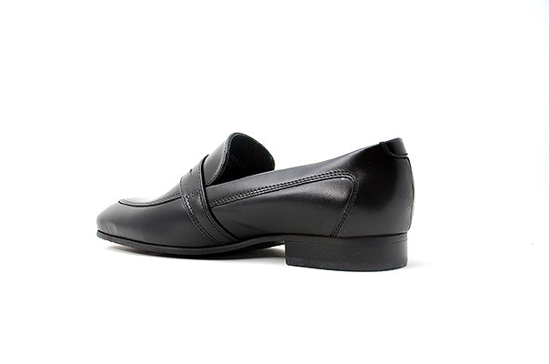 Venettini Boys 55-Ace Black Leather Penny Loafers