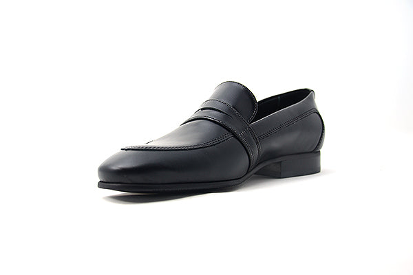 Venettini Boys 55-Ace Black Leather Penny Loafers