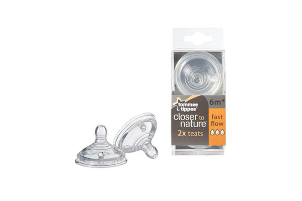 Tommee Tippee Closer to Nature Fast Flow Teats, 6M+ (2-Count)