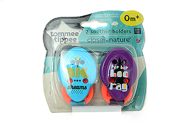 Tommee Tippee Closer to Nature Soother Holders 2packs, 0m+