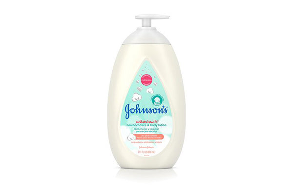 Johnson's CottonTouch Newborn Baby Face and Body Lotion, Made with Real Cotton, 27.1 fl. oz (800ml)